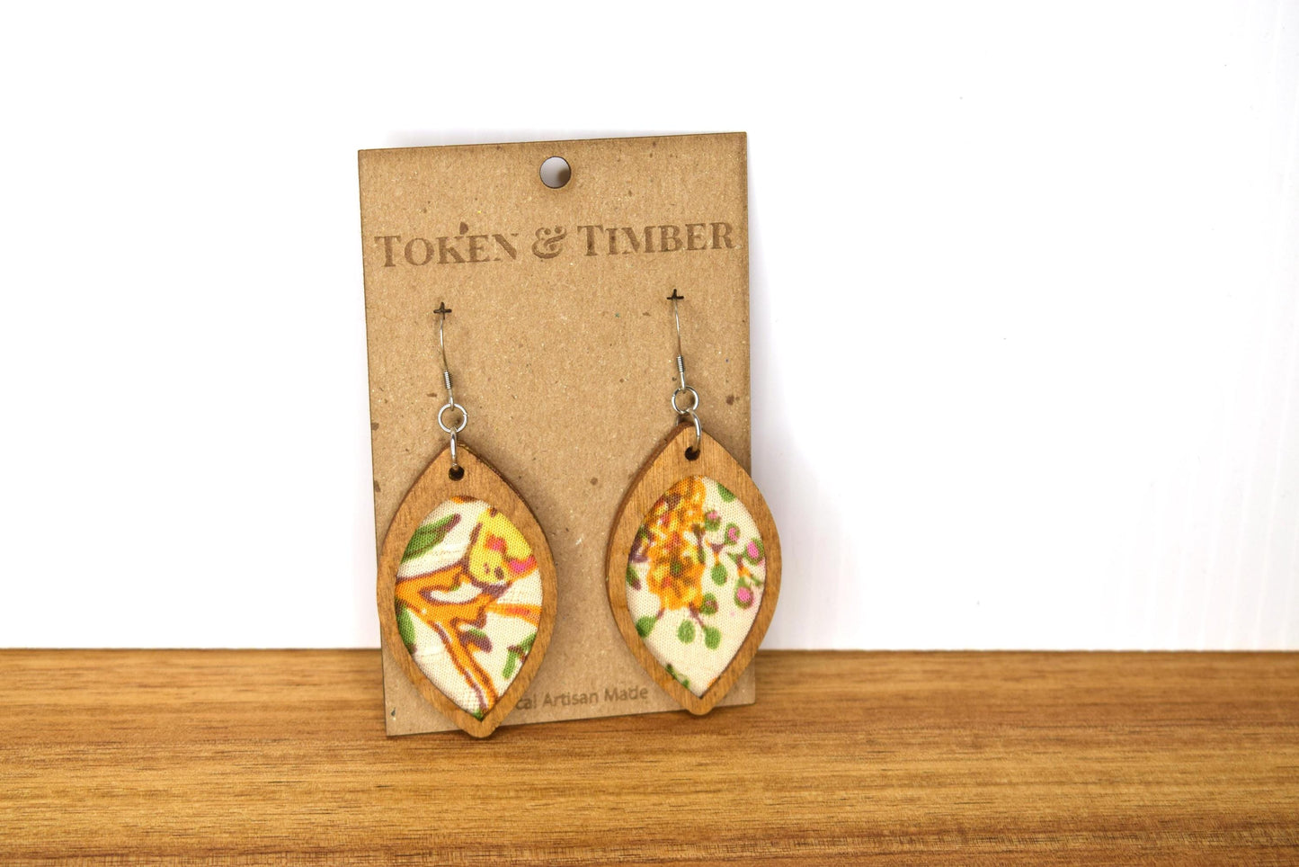 Vintage Branch Recycled Fabric Earrings