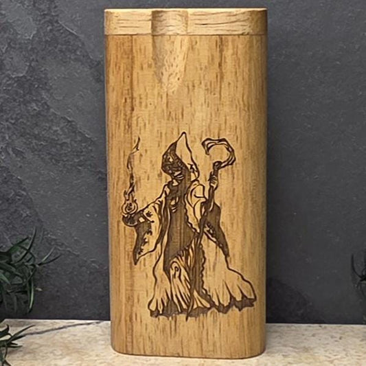 Wood Dugout Stash Box with Pick and One Hitter