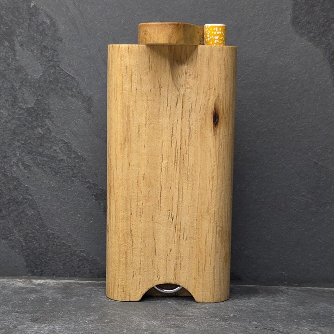 Wood Dugout Stash Box with Pick and One Hitter - Compass
