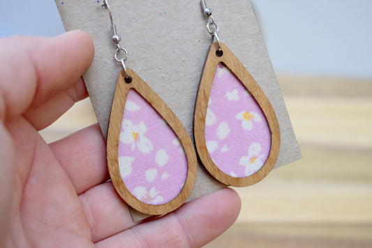 Pretty in Pink Recycled Fabric Earrings