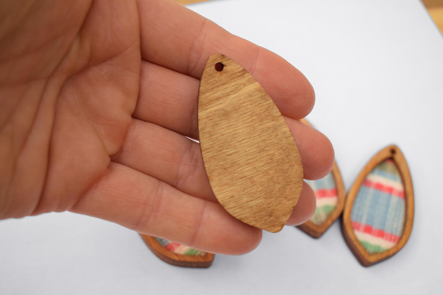 Retro Woven Recycled Fabric Pendant Lot 5 pcs