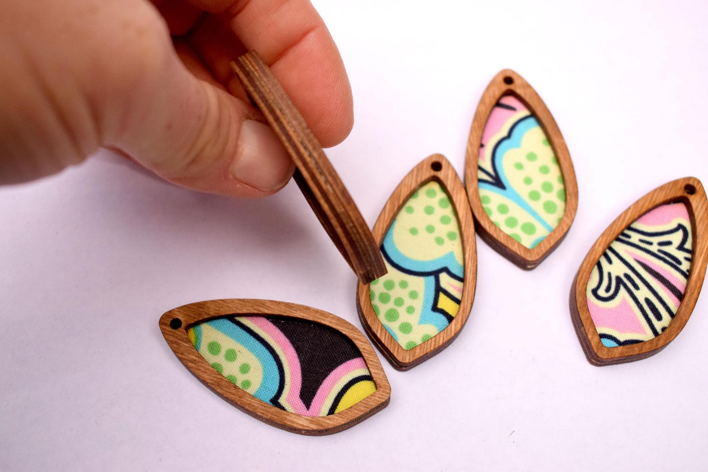 Groovy Recycled Fabric Pendant Lot 5 pcs