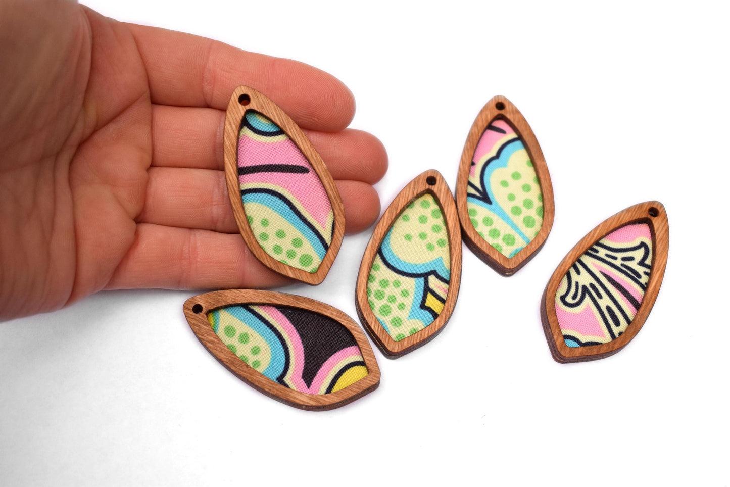 Groovy Recycled Fabric Pendant Lot 5 pcs