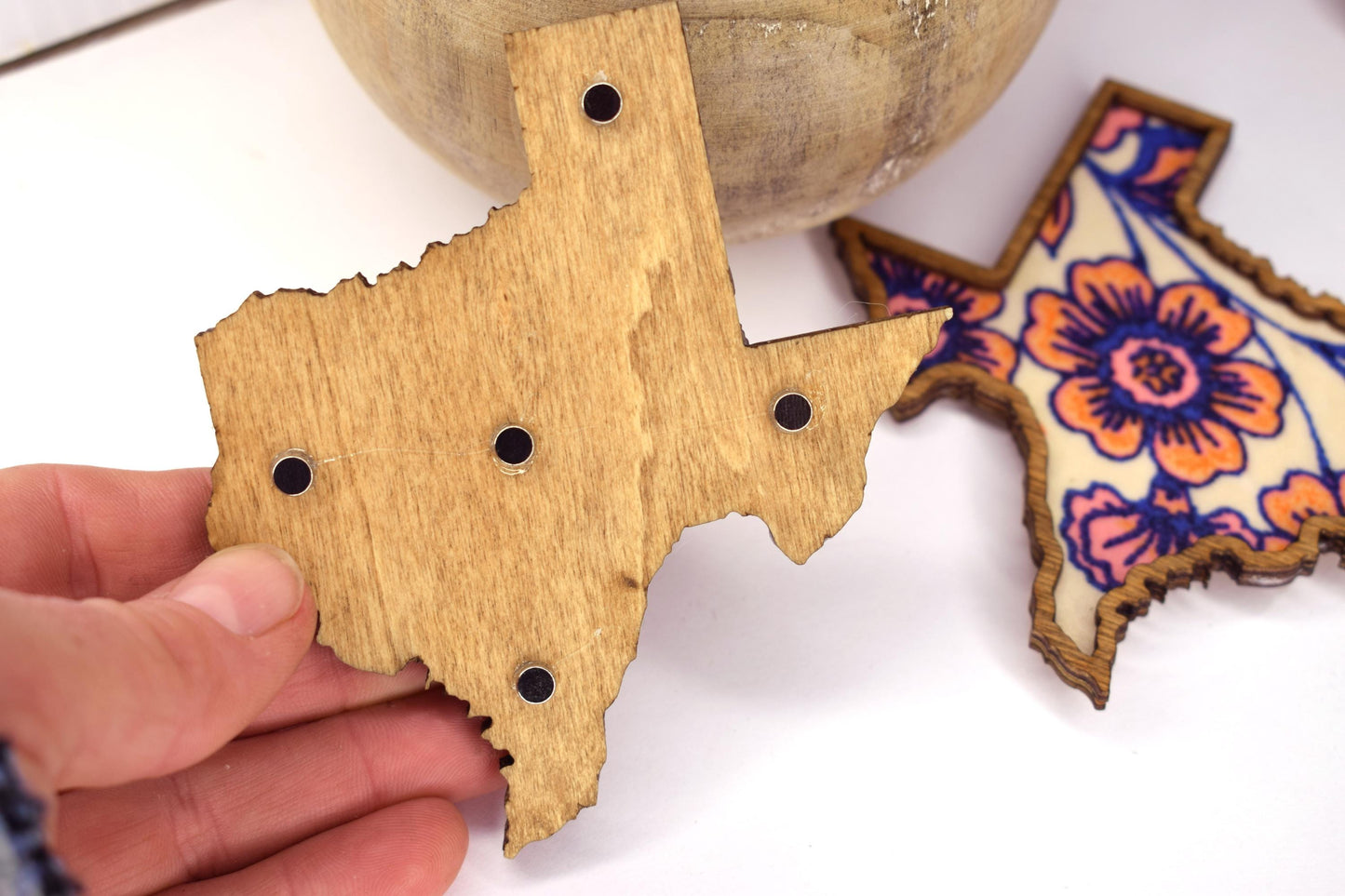 Texas State Magnet with Recycled Fabric