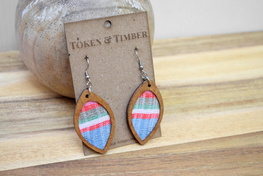 Woven Stripe Recycled Fabric Earrings