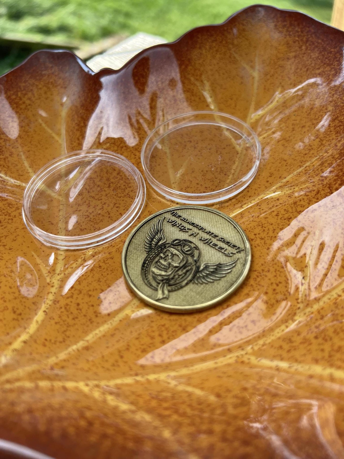 Brass Commemorative Coin – The Black Pate Society: Wings on Wheels