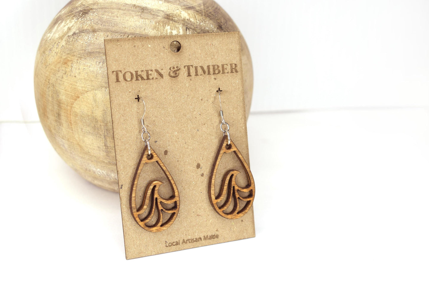 Wave Wood Earrings