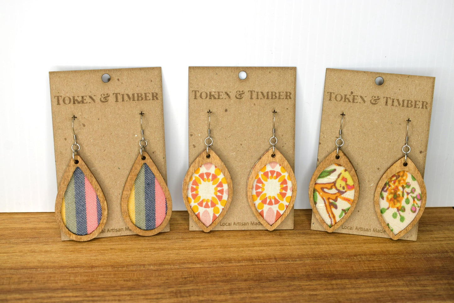 Sunny Boho Print Recycled Fabric Earrings