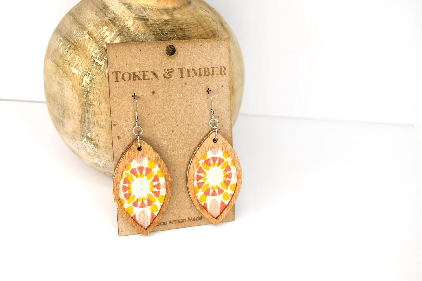 Sunny Boho Print Recycled Fabric Earrings