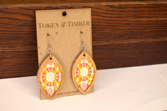 Sunny Boho Print Recycled Fabric Earrings
