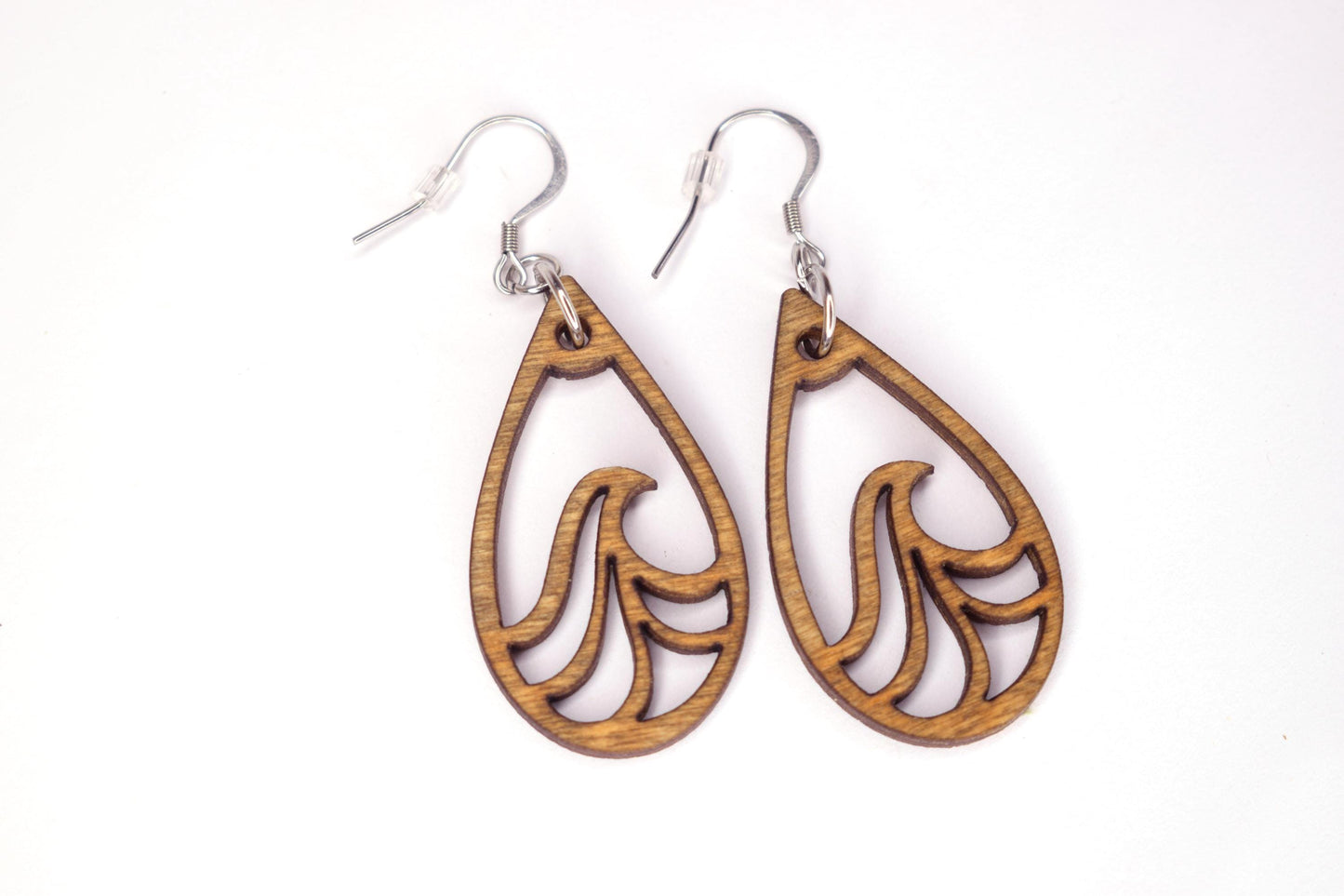 Wave Wood Earrings