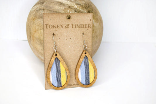 Beachy Stripe Recycled Fabric Earrings