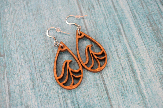 Wave Wood Earrings