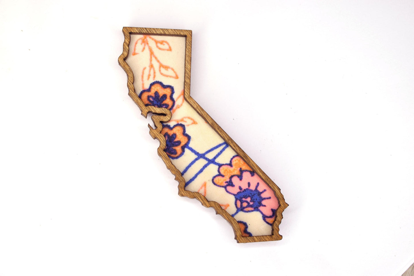 California State Magnet with Recycled Fabric