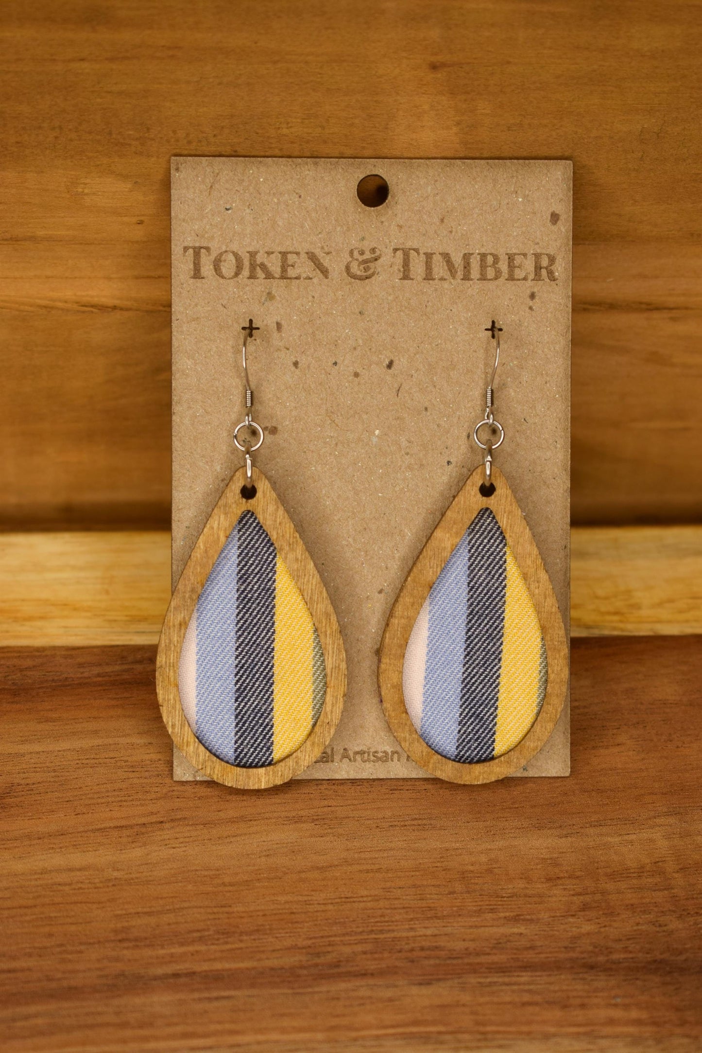 Beachy Stripe Recycled Fabric Earrings