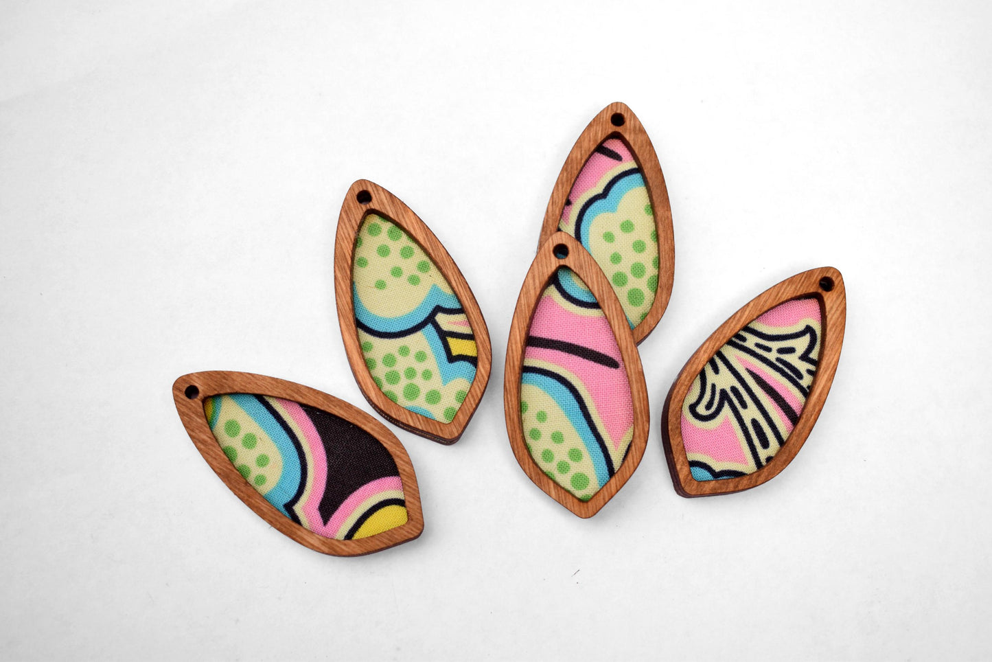 Groovy Recycled Fabric Pendant Lot 5 pcs