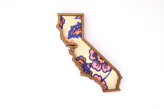 California State Magnet with Recycled Fabric