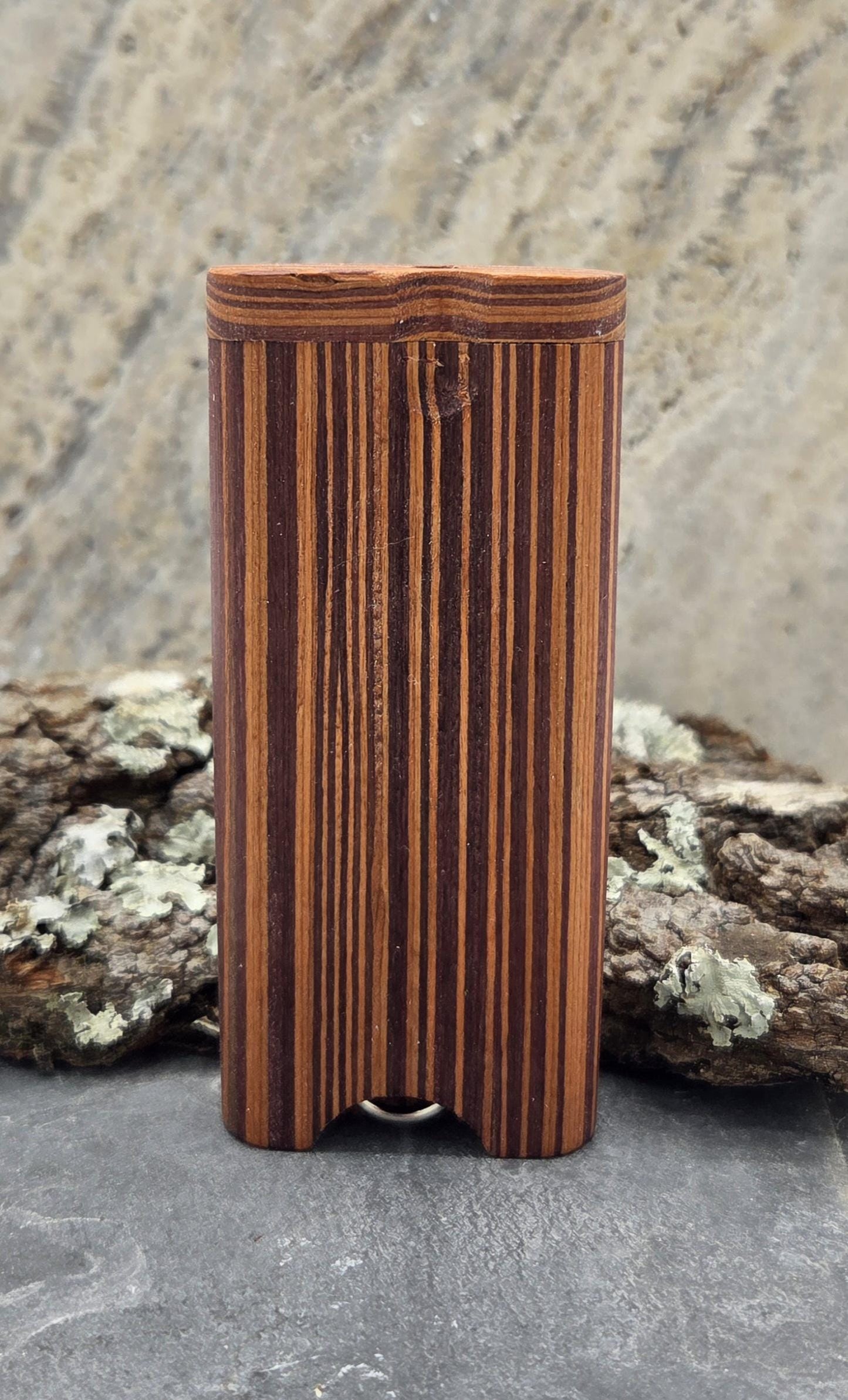 Psychedelic Mushrooms Smiley Face Teak Dugout with One Hitter