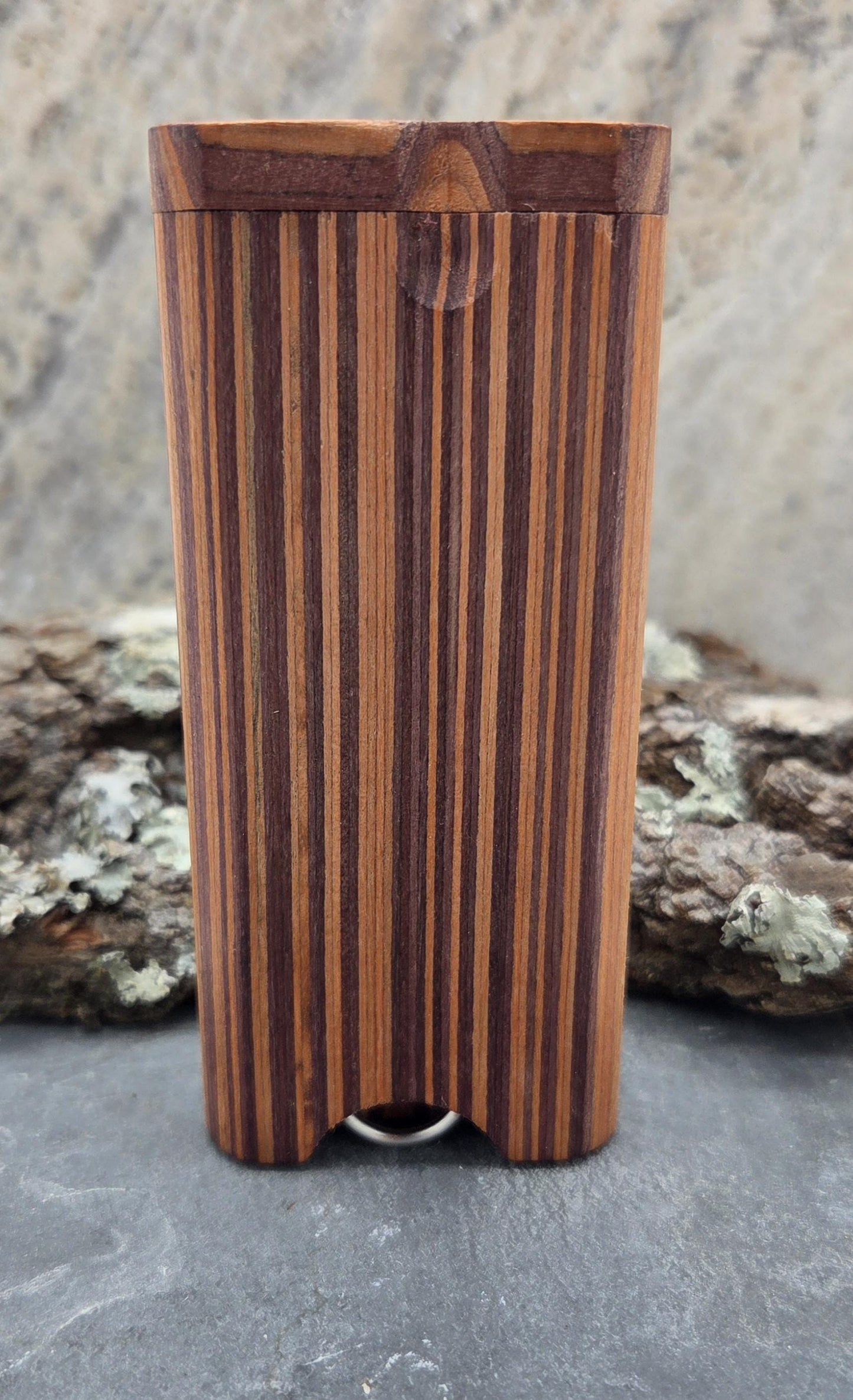 Psychedelic Mushrooms Smiley Face Teak Dugout with One Hitter