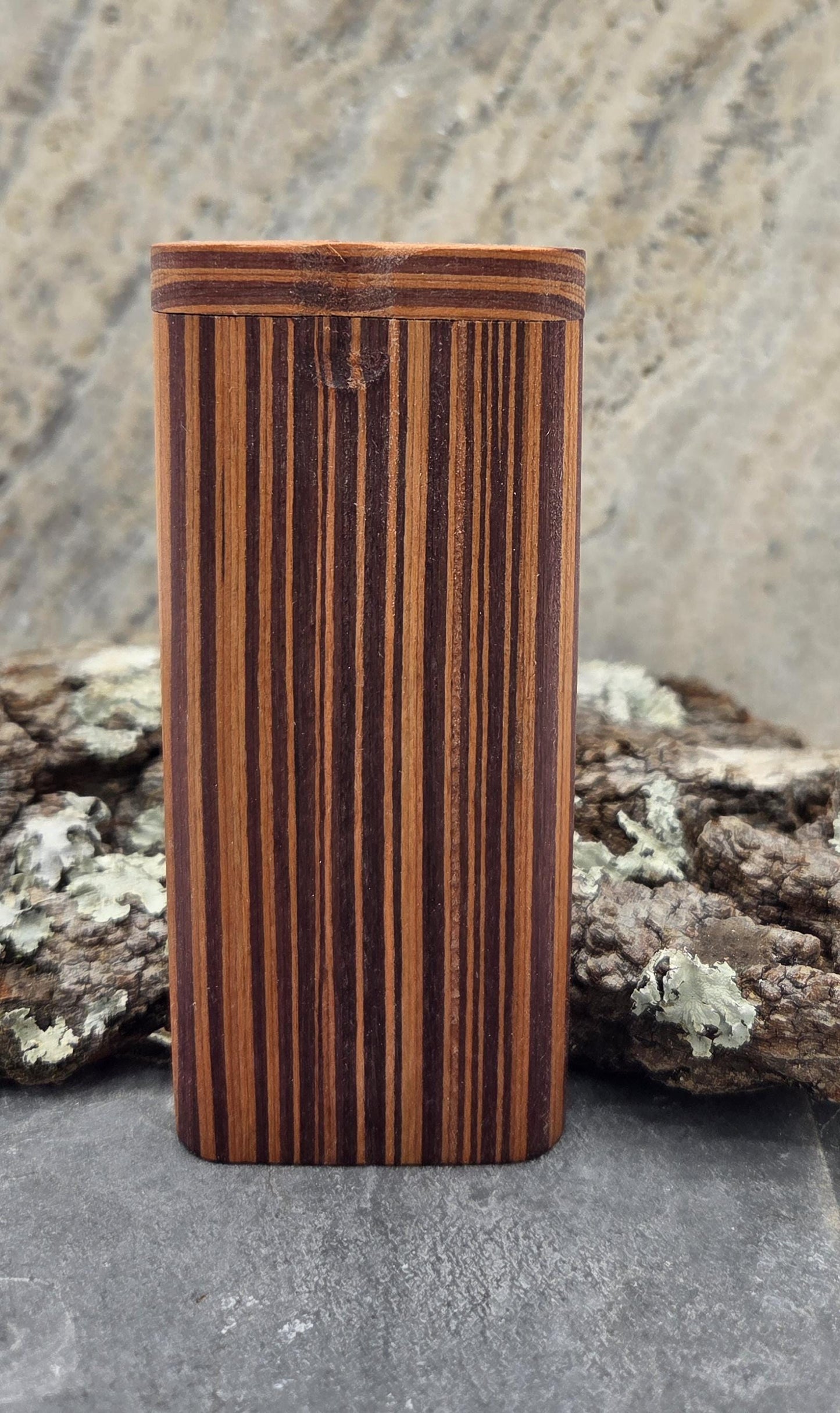 Psychedelic Mushrooms Smiley Face Teak Dugout with One Hitter