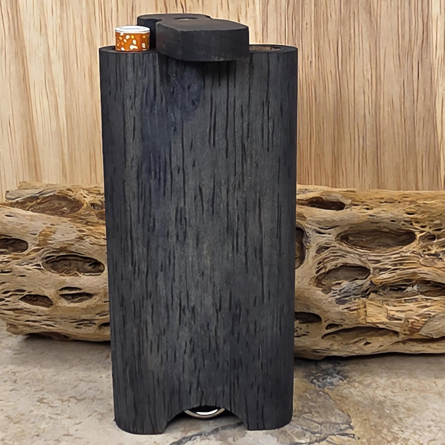Midnight Blue Stained Wood Dugout Stash Box with Pick and One Hitter