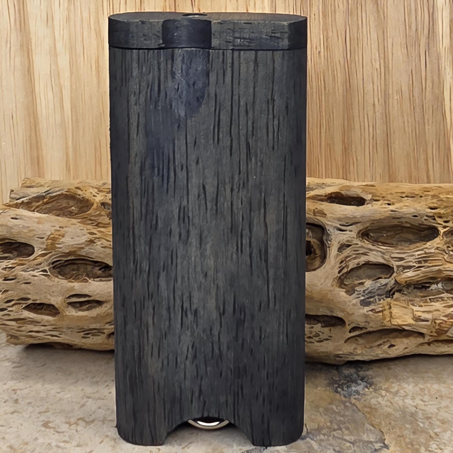 Midnight Blue Stained Wood Dugout Stash Box with Pick and One Hitter