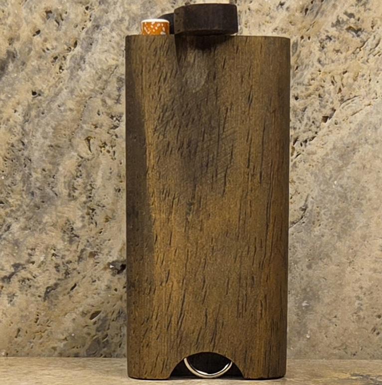 Espresso Stained Wood Dugout Stash Box with Pick and One Hitter