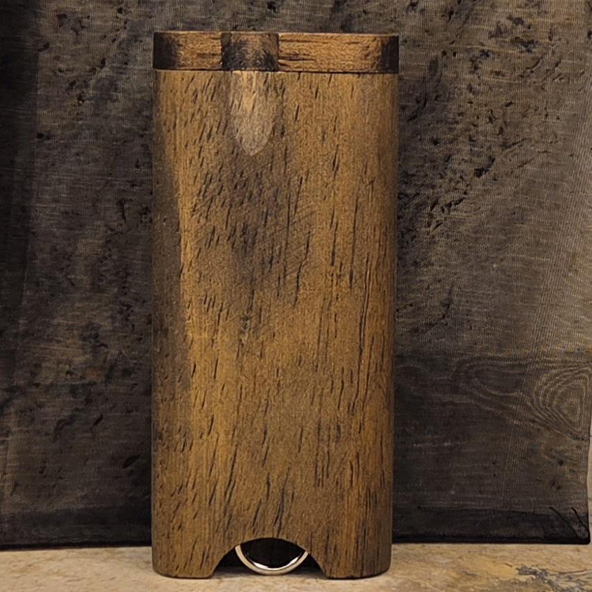 Espresso Stained Wood Dugout Stash Box with Pick and One Hitter