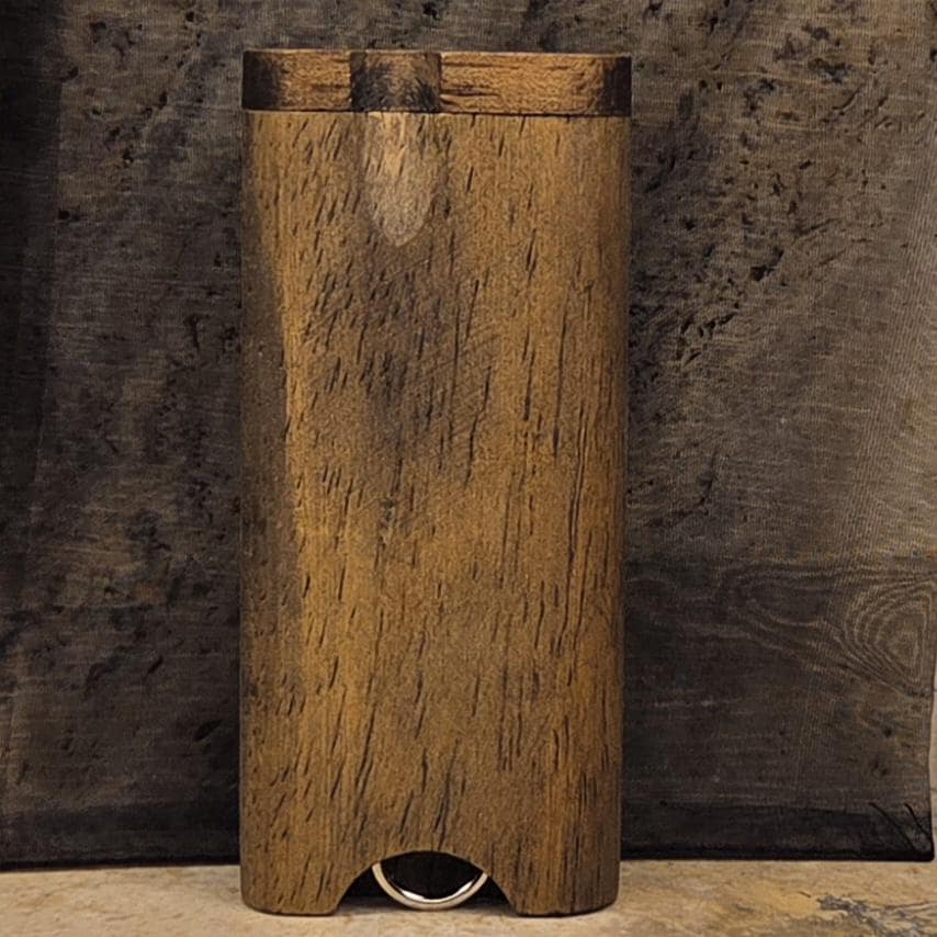 Wood Dugout Stash Box with Pick and One Hitter - Espresso Stained