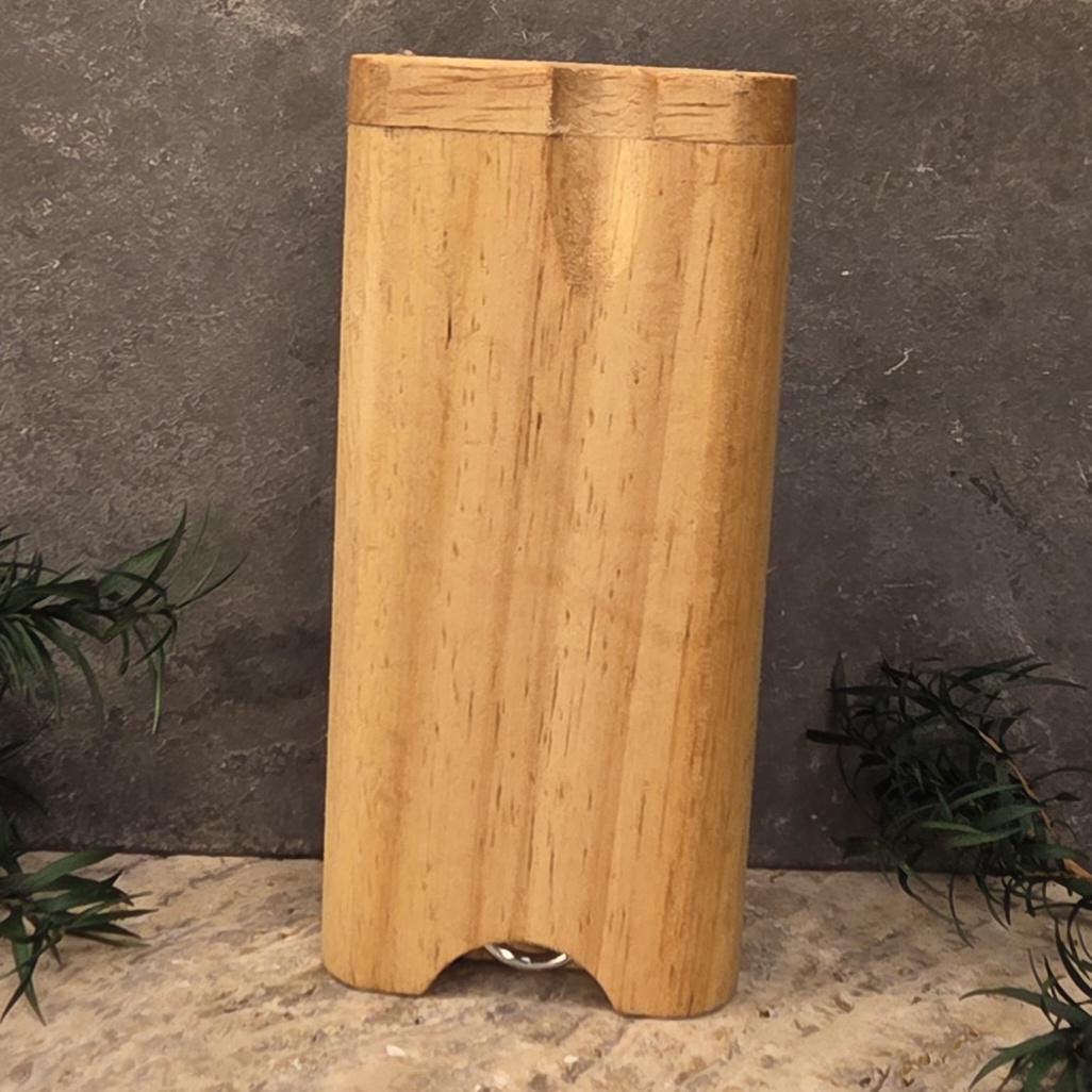 Wood Dugout Stash Box with Pick and One Hitter - Algiz Rune