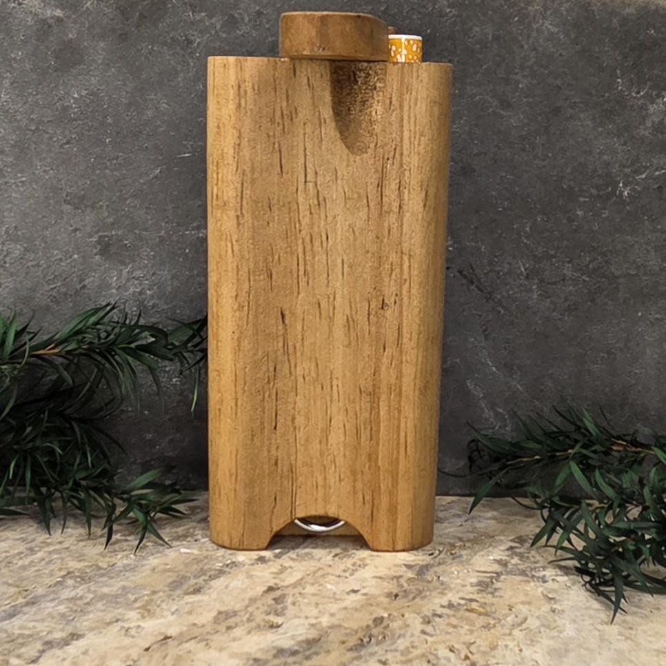Wood Dugout Stash Box with Pick and One Hitter - Special Walnut Stained