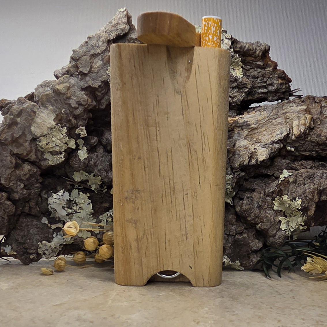 Wood Dugout Stash Box with Pick and One Hitter - Moon
