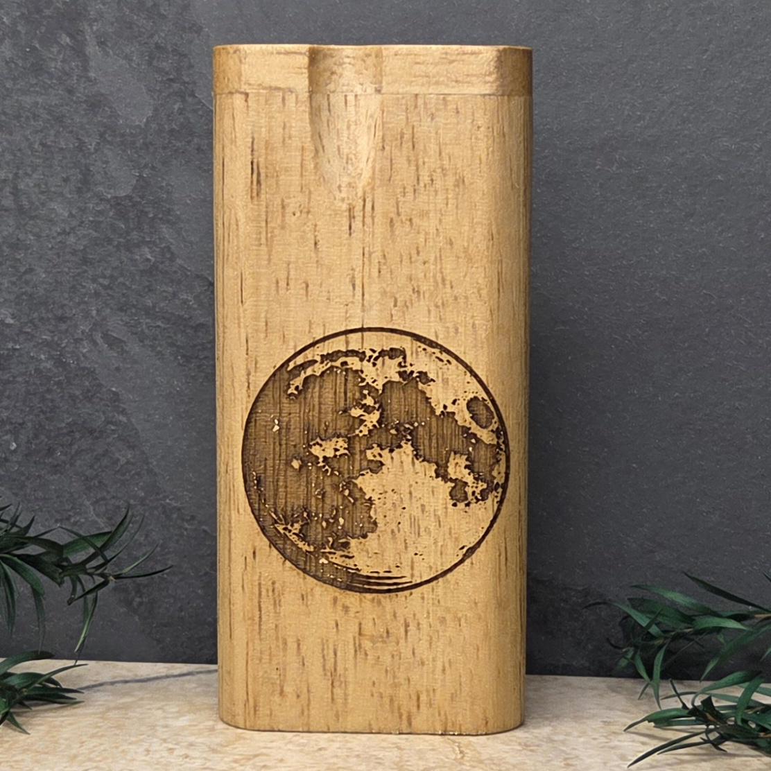 Wood Dugout Stash Box with Pick and One Hitter - Full Moon