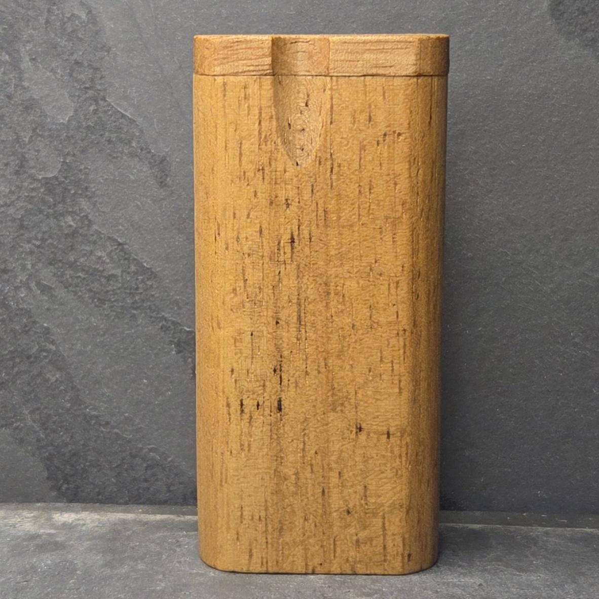 Wood Dugout Stash Box with Pick and One Hitter - Early American Stained