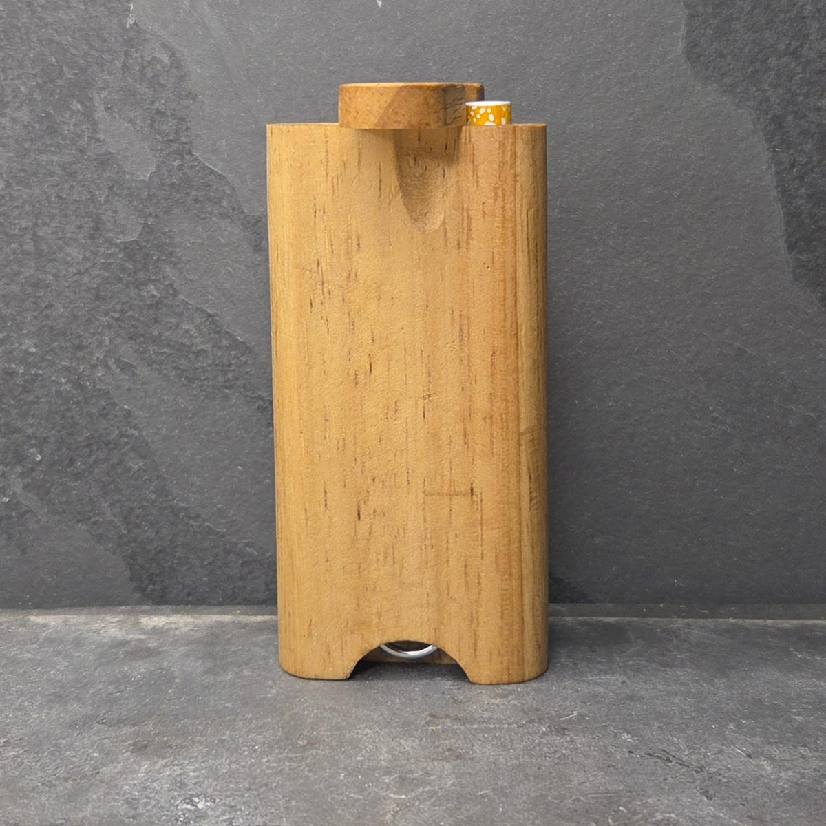 Wood Dugout Stash Box with Pick and One Hitter - Cherry Stained