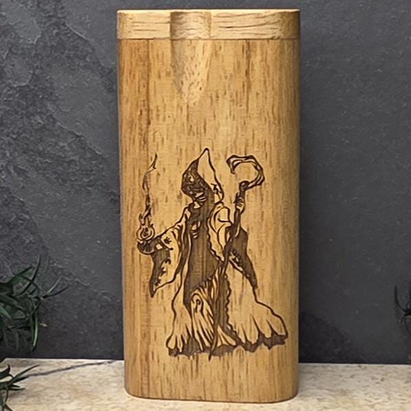 Wood Dugout Stash Box with Pick and One Hitter - Magician