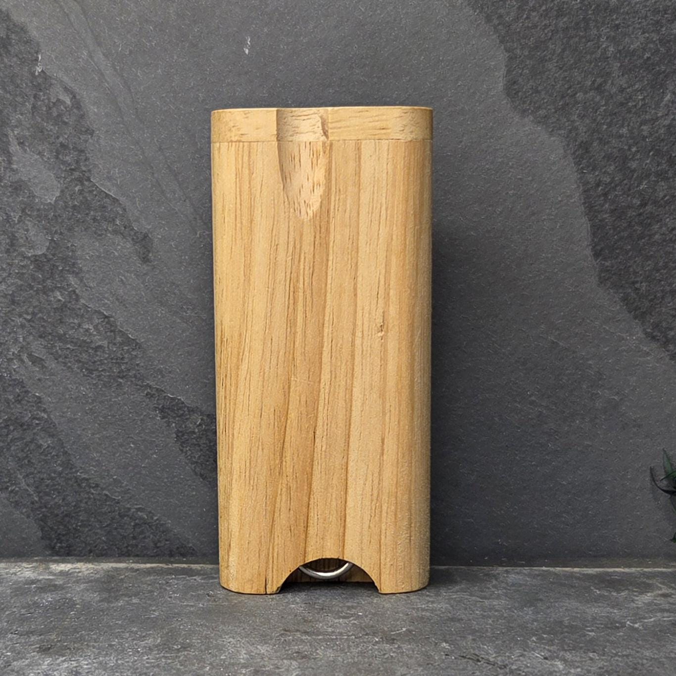 Wood Dugout Stash Box with Pick and One Hitter - Crescent Moon Raven Crow