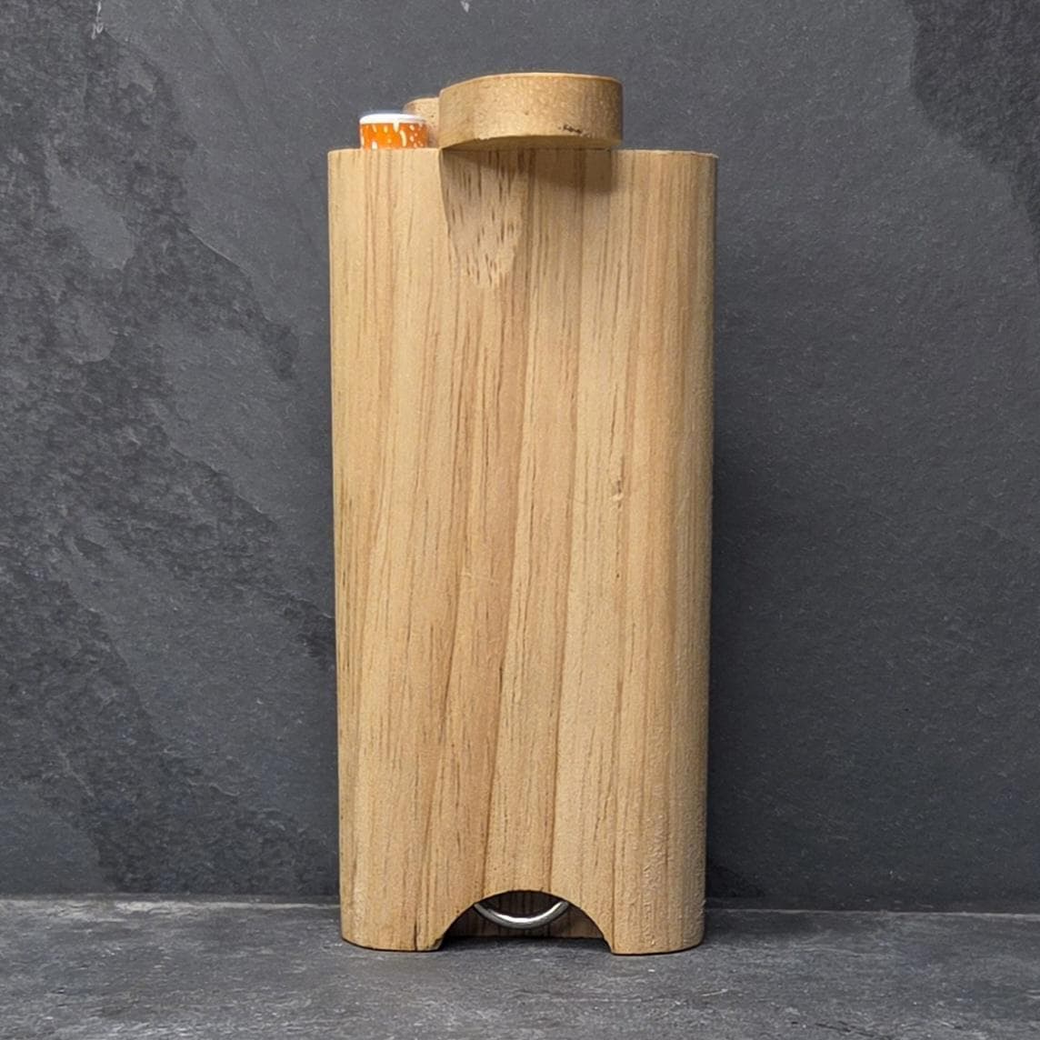 Wood Dugout Stash Box with Pick and One Hitter - Crescent Moon Raven Crow