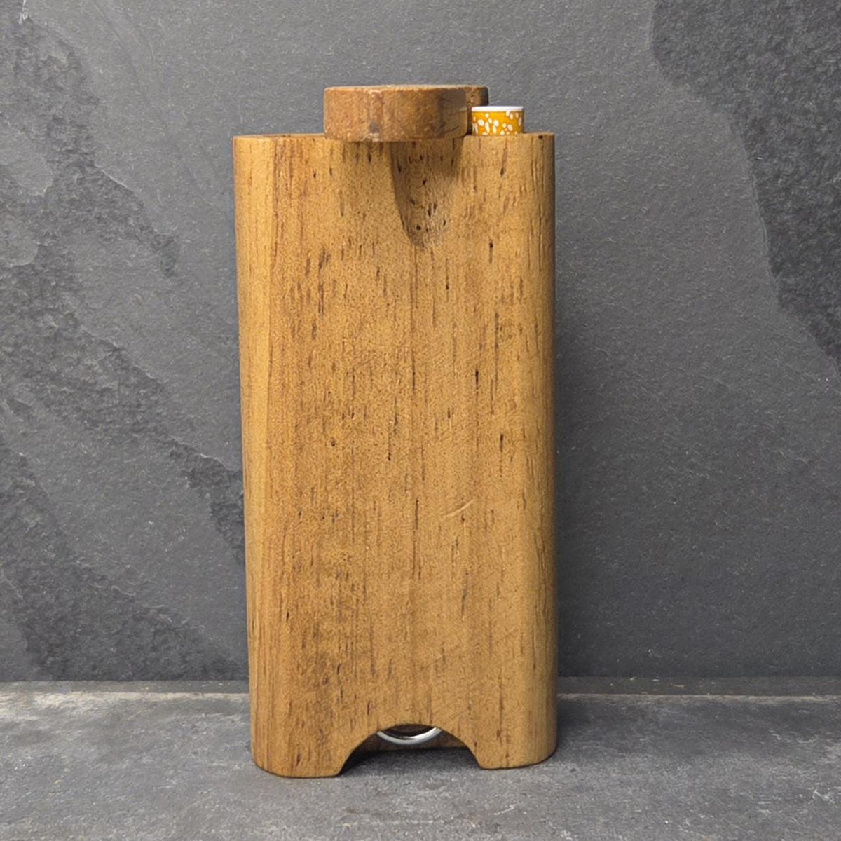 Wood Dugout Stash Box with Pick and One Hitter - Early American Stained