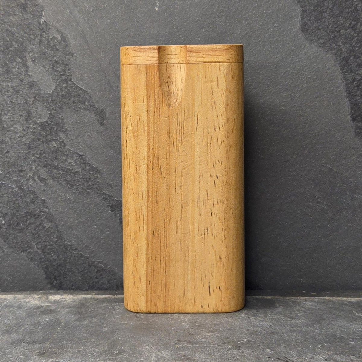 Wood Dugout Stash Box with Pick and One Hitter - Cherry Stained