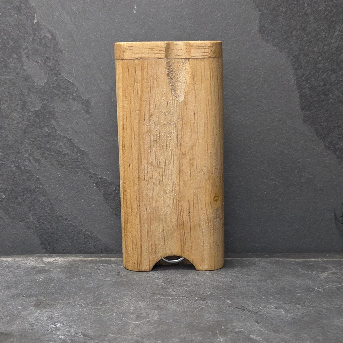 Wood Dugout Stash Box with Pick and One Hitter - Mushroom Skull