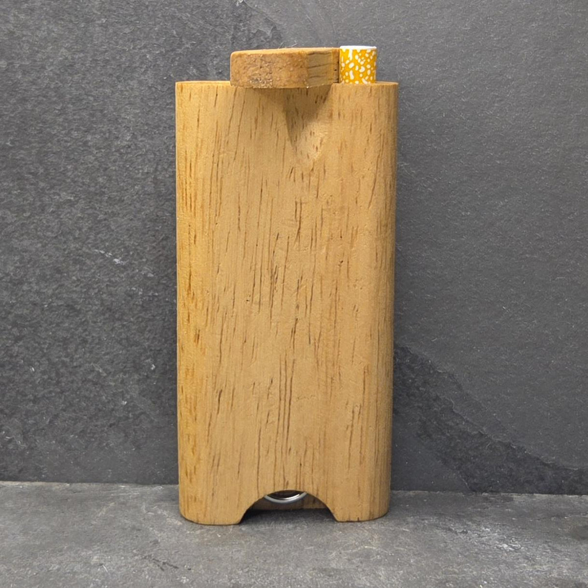 Wood Dugout Stash Box with Pick and One Hitter - Raven Crow Skull