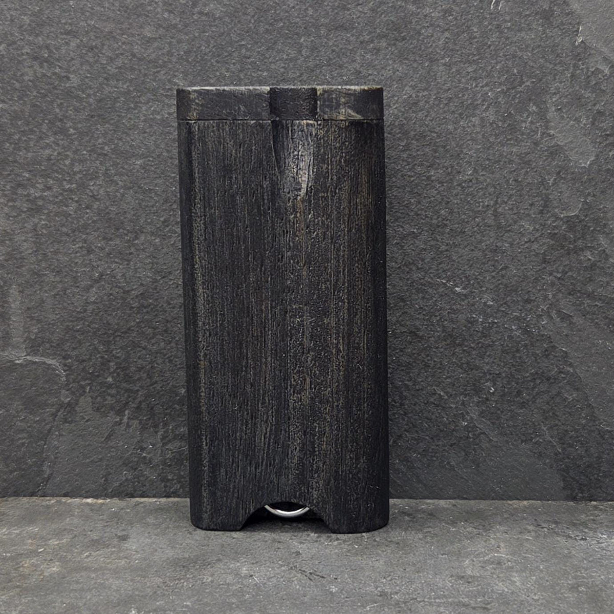 Wood Dugout Stash Box with Pick and One Hitter - Midnight Blue Stained