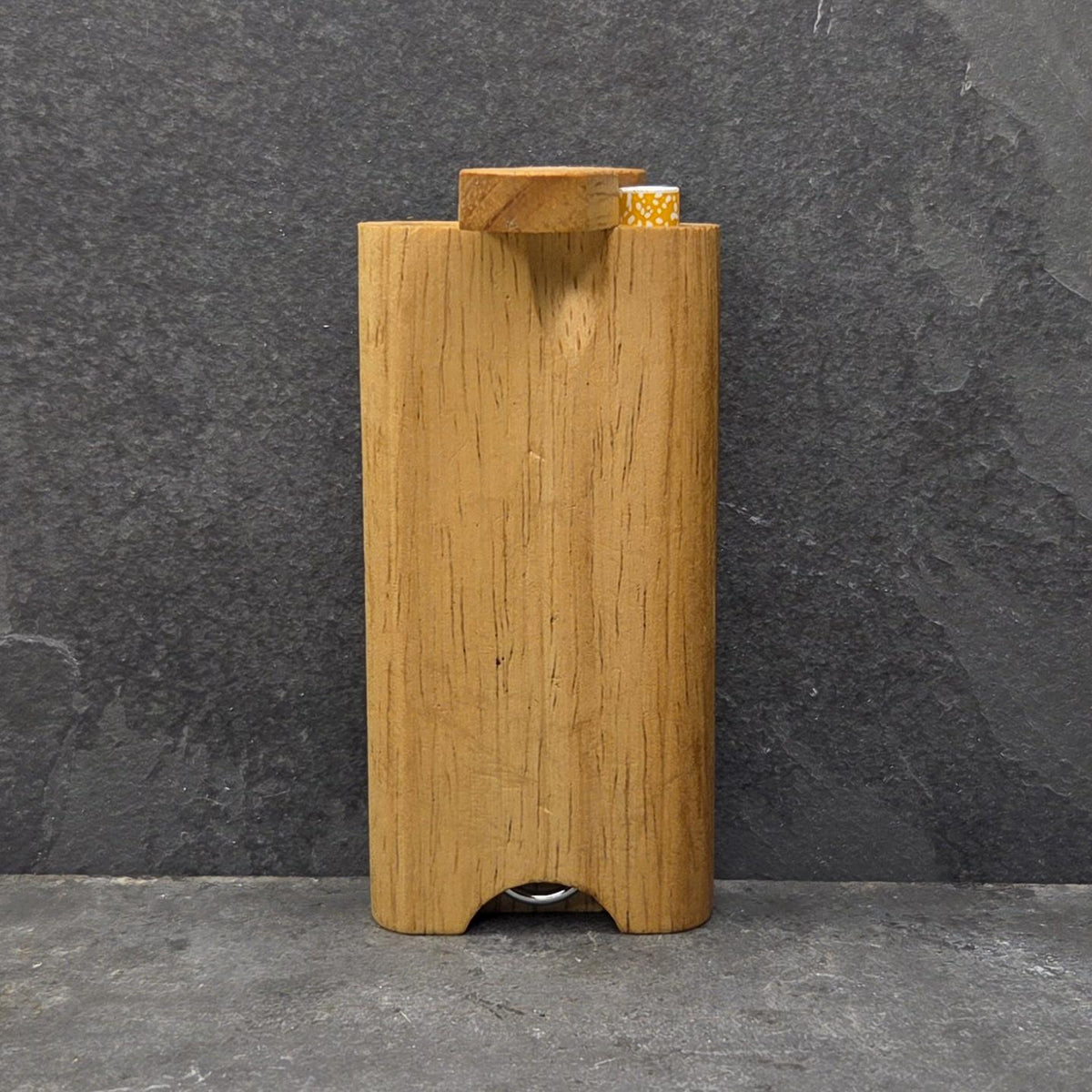Wood Dugout Stash Box with Pick and One Hitter - Moth Skull