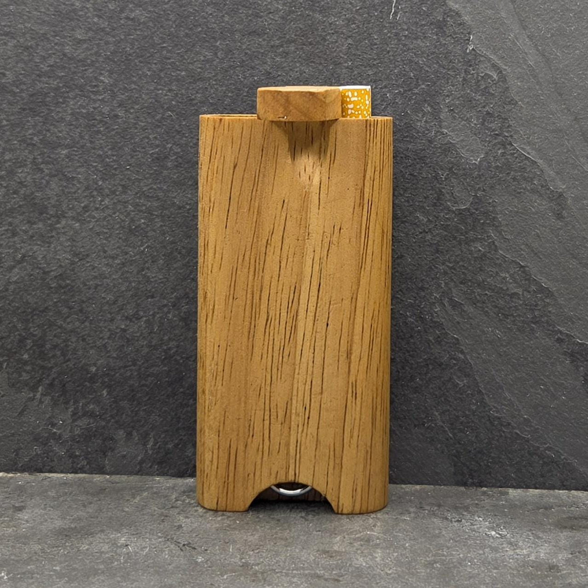 Wood Dugout Stash Box with Pick and One Hitter - Camping Aliens
