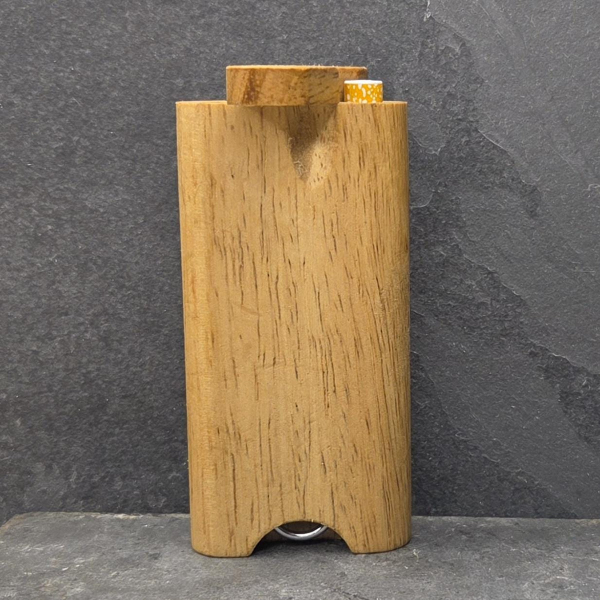 Wood Dugout Stash Box with Pick and One Hitter - Moon Moth Skull