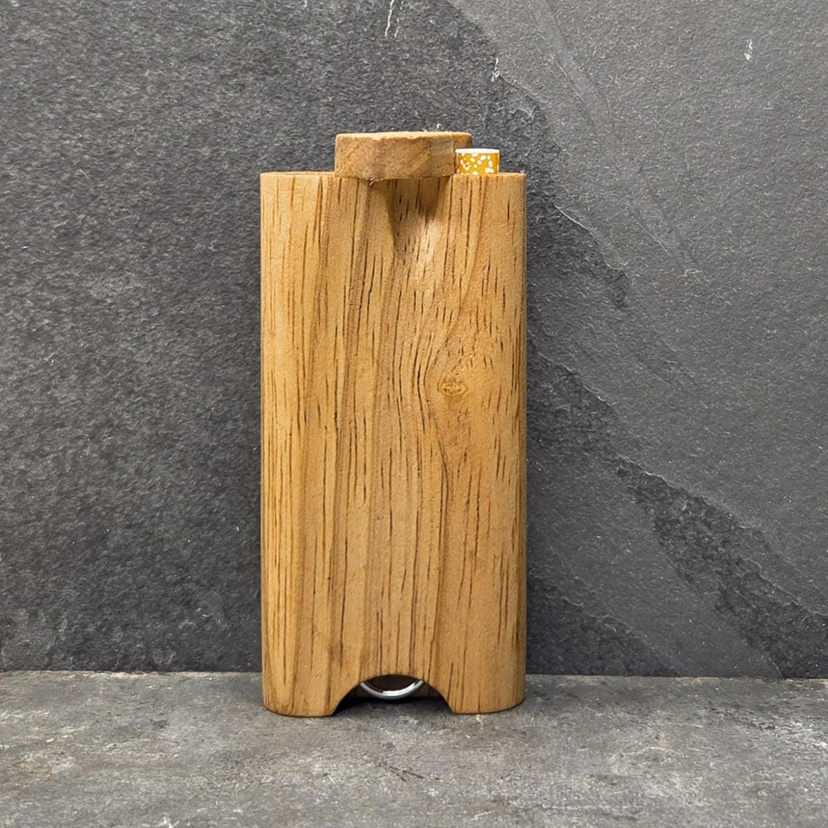 Wood Dugout Stash Box with Pick and One Hitter - Howling Wolf
