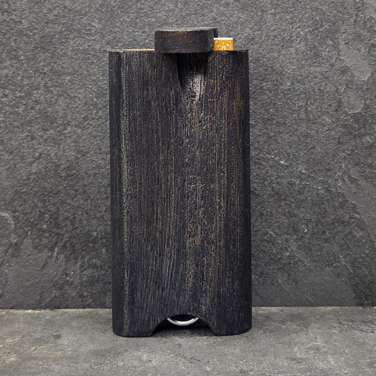 Wood Dugout Stash Box with Pick and One Hitter - Midnight Blue Stained